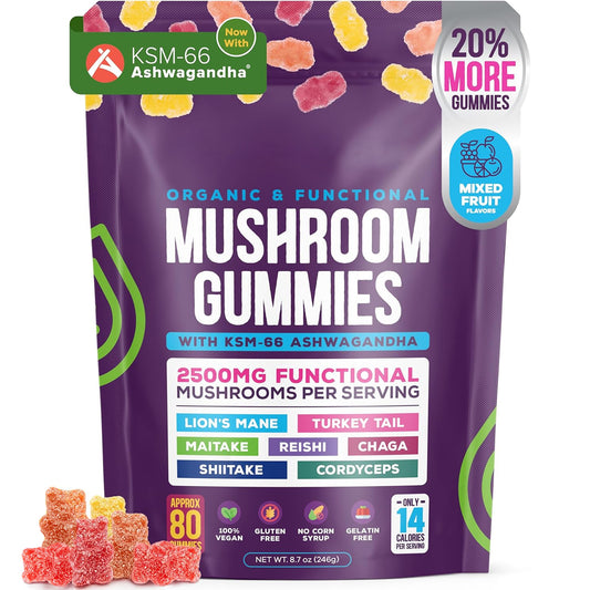 Mushroom Gummies - 100% Organic Supplement